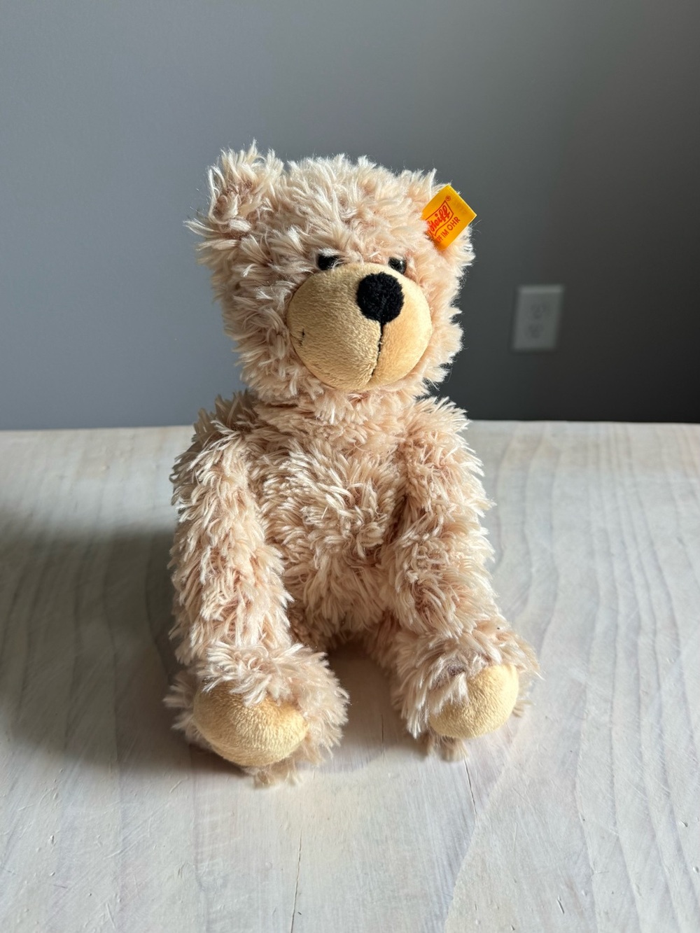 Small Plush Cream Teddy Bear with Soft Curly Fur - Classic Cuddle Toy